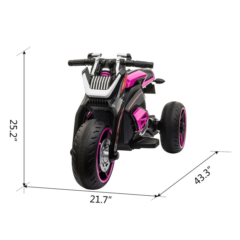 XGeek 12V Three wheels Ride On Motorcycle Kids Electric Motorbike