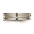 thumbnail image 3 of Grey Titanium Ring Band Wedding Grooved 6mm Polished, 3 of 7