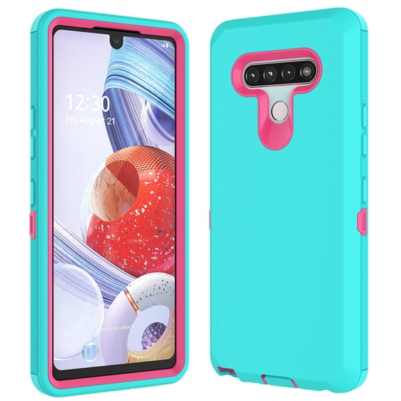 Takfox LG Stylo 6 Case, for LG Stylo 6/LG K71/LG Stylus 6 Phone Case Heavy Duty Shockproof Protective Drop Protection Hard Shell Hybrid Anti-Slip Rubber Bumper Sturdy Cover Phone Case-Turquoise