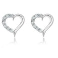 thumbnail image 6 of AVORA 10K White Gold Heart Simulated Diamond CZ Stud Earrings, 6 of 6