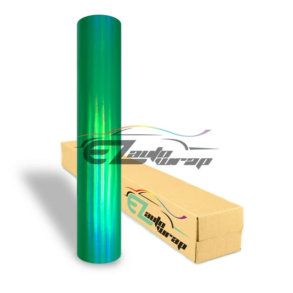 EZAUTOWRAP Holographic Green Rainbow Neo Chrome Car Vinyl Wrap Vehicle Sticker Decal Film Sheet With Air Release Technology