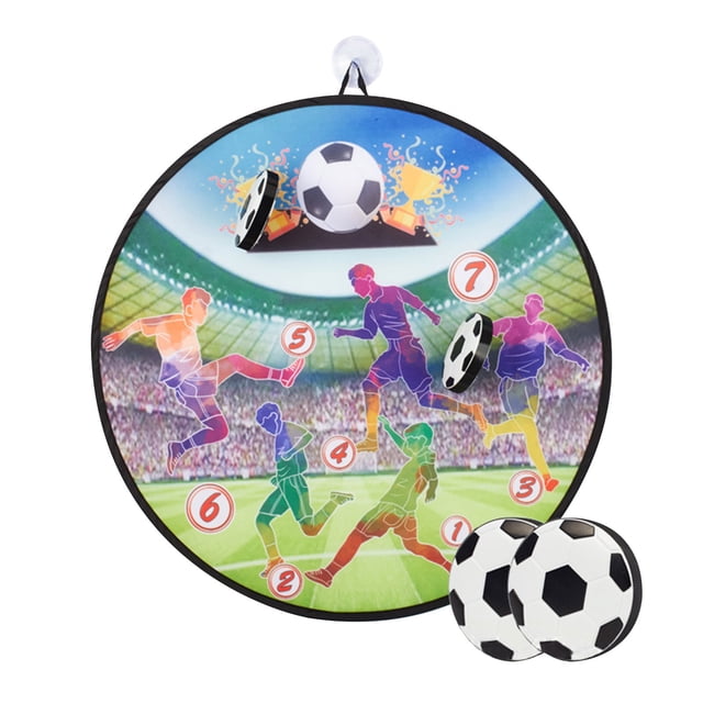 A Kids Dart Board Game Stick Throwing Toy With Soccer Target Competitive Fun Size 10.2 Inch Diameter