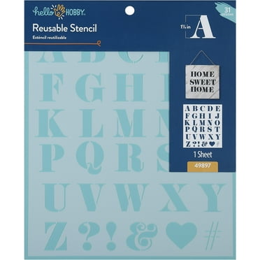 Hello Hobby Stencil Set, 8.5" X 9.5", 1 Piece, Didot Alphabet