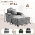 thumbnail image 2 of Chaise Lounge Chair Indoor with Ottoman,38.6"W Chenille Sofa with USB Port&Cup Holders,Modern Cozy Chaise with Storage Armrests&Side Pockets,Deep Seat Comfy Sofa for Living Room/Bedroom(Light Grey), 2 of 8