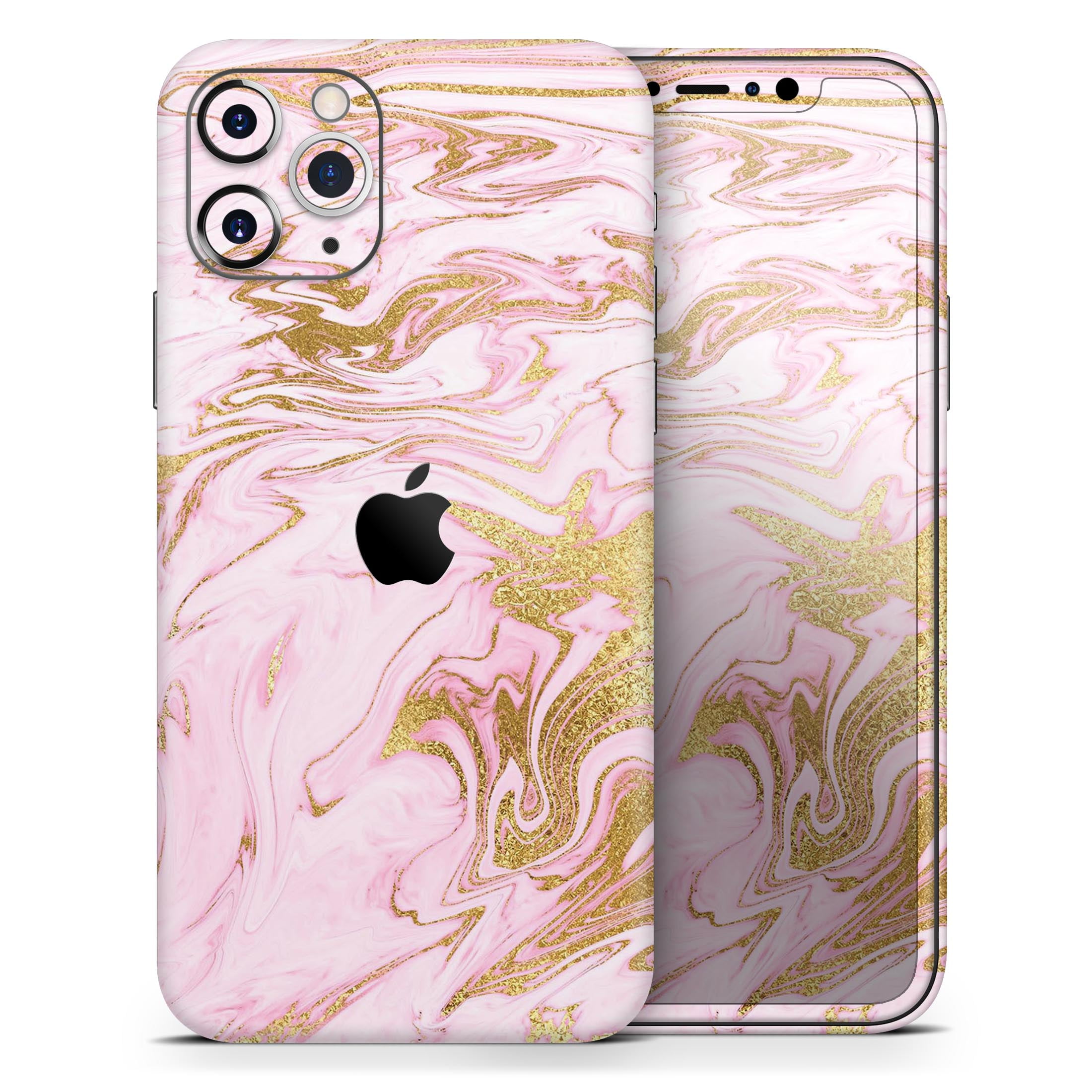 Rose Pink Marble & Digital Gold Frosted Foil V14 DesignSkinz