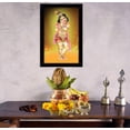thumbnail image 3 of IBA Indianbeautifulart Lord Krishna Picture Frame Religious Poster Black Wall Frame Deity Photo Frame Wall Decor&nbsp;For Home/ Office/ Temple-6 x 8 Inches, 3 of 7