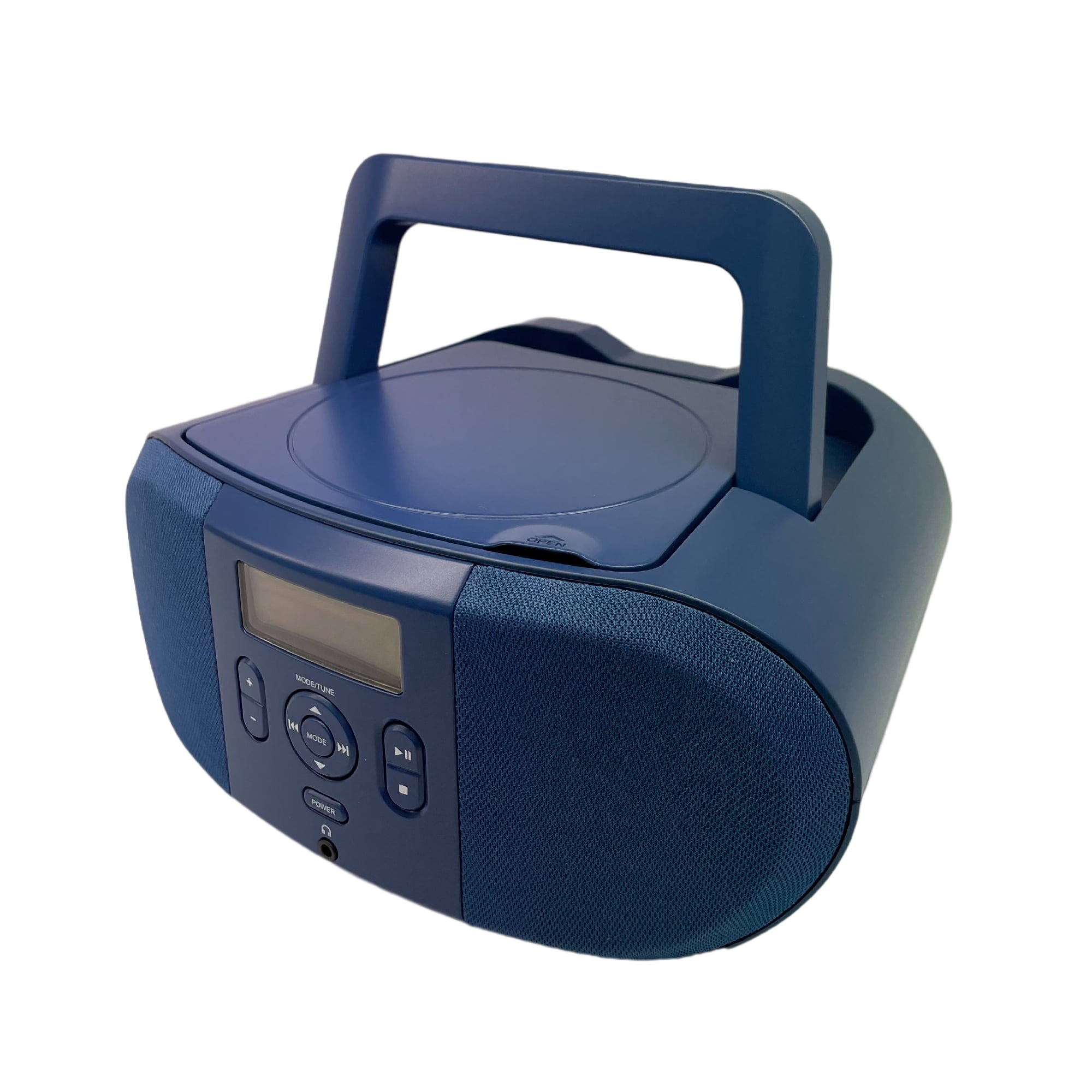 ONN Navy CD Boombox with LCD Display and FM Radio