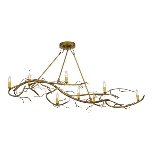 Meyda 152375 57 in. Winter Solstice 8 Light Oblong Chandelier, Gold by Meyda