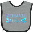 thumbnail image 3 of Inktastic Mermaid Vibes Text in Blues Boys or Girls Baby Bib, 3 of 4