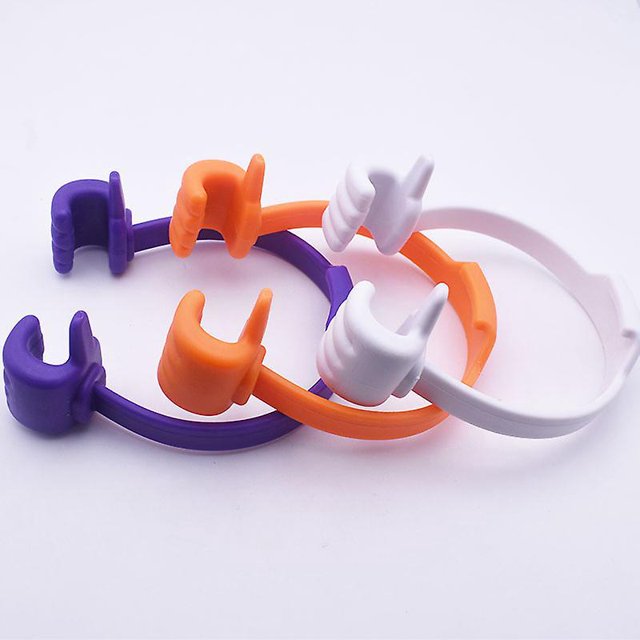 Soporte para teléfono con pulgar hacia arriba para tabletas, lectores electrónicos y teléfonos inteligentes - Paquete de 3 - Púrpuranaranjablanco