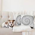 thumbnail image 4 of Ambesonne White Throw Pillow Cover 2 Pack, Spiral Monochrome Black, 16", Black White, 4 of 7