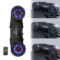 KEMIMOTO ATV Speaker Sound Bar 6.5 Inch Bluetooth w/ 20 RGB Light Modes 2X Full Range Speakers 2X Tweeters Sound System Compatible with Polaris Sportman Fourtrax Can Am Outlander