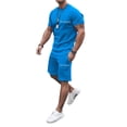 thumbnail image 2 of Los Angeles Graphic Short Sets for Men Crewneck T Shirt and Shorts 2 Piece Matching Set Mens Summer Outfits, 2 of 5