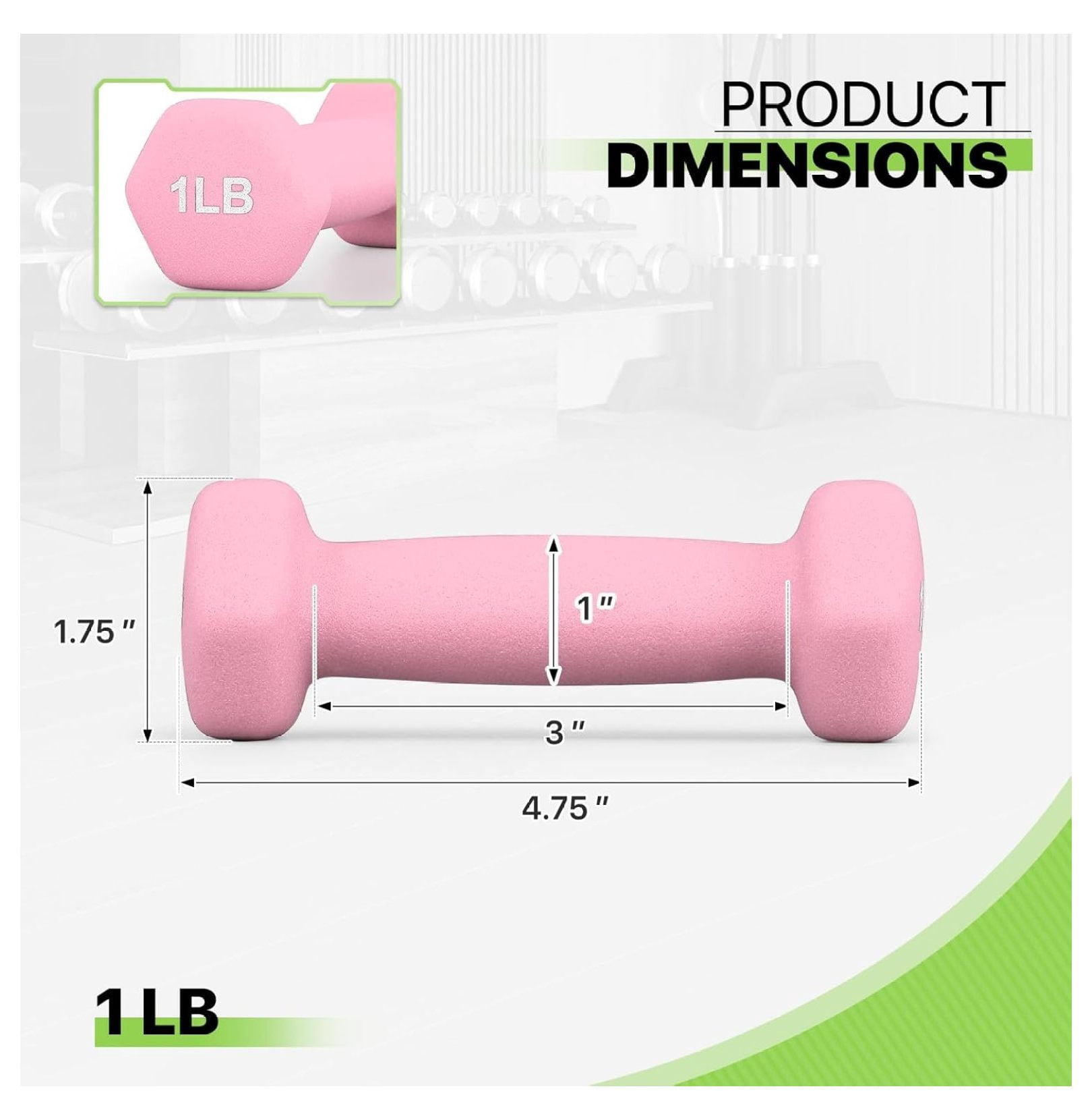 Dumbbells Hand Weights Set, Neoprene Coated Hexagon Workout Dumbbell for Women and Men, 1, 2, 3, 5, 8, 10, 12, 15lbs - Pair