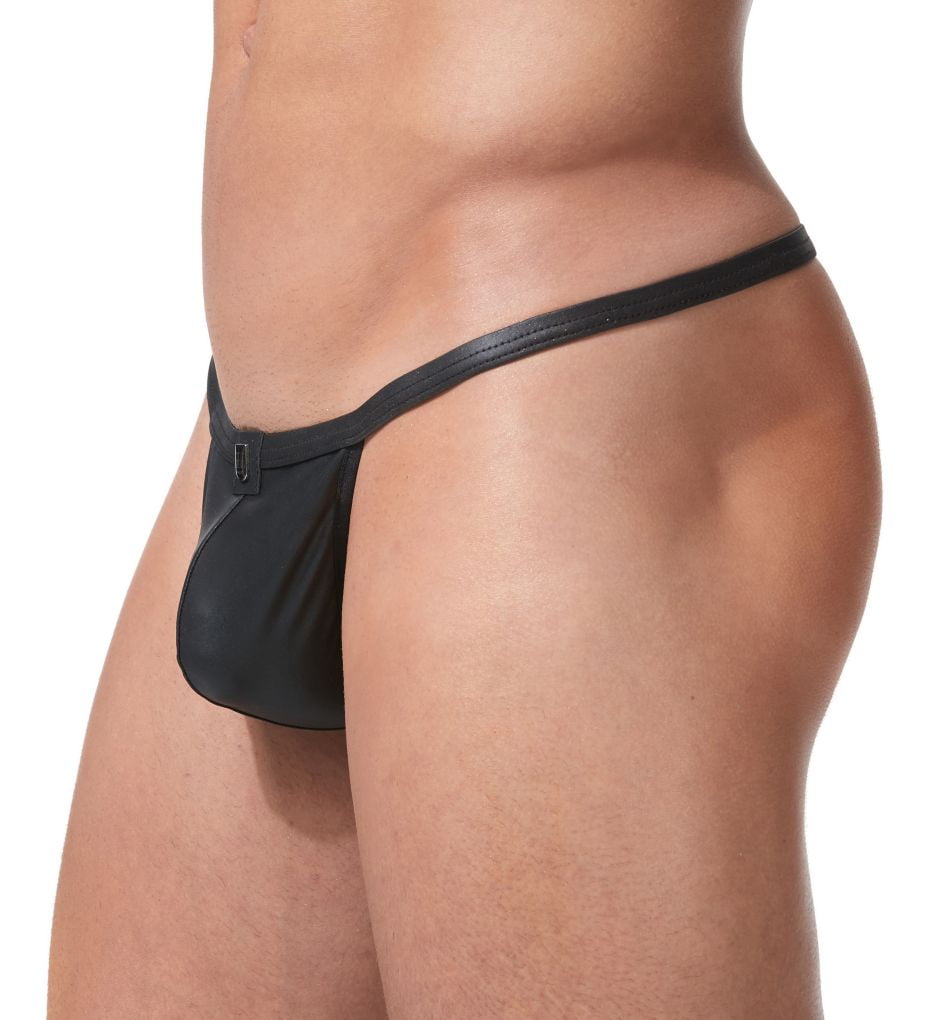 Men S Gregg Homme 152614 Crave Faux Leather G String Black L Walmart Com