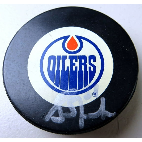 Grant Fuhr Signed Autographed Hockey Puck Edmonton Oilers JSA UU52294