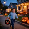 thumbnail image 6 of TAROFIIH Halloween Candy Gift Basketâ20x20 Cm Cotton-Woven Candy Basket, A Reusable Holiday Candy Storage Basket for Parties; Small Woven Basket, Ideal for Gift-Giving, 6 of 6