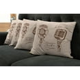 thumbnail image 5 of Ambesonne Vintage Throw Pillow Cover 4 Pack, Boho Microphone Retro, 18", Brown Ecru, 5 of 5