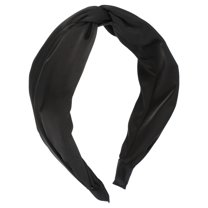 Unique Bargains Satin Twist Headband Hairband for Women 1.2 Inch Wide Black