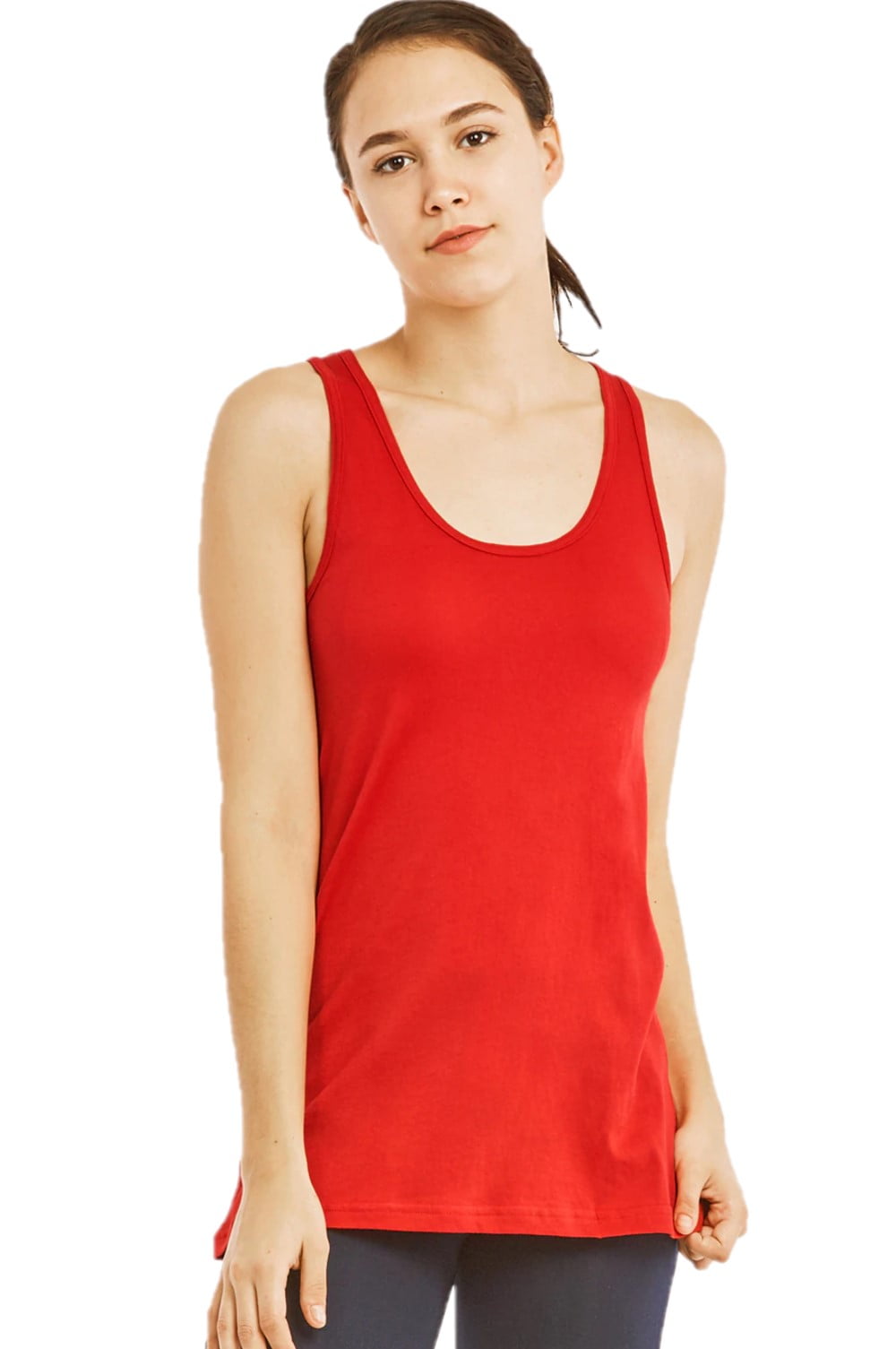 100% Cotton Women's Loose Fit Jersey Tank Top, Red S, 1 Count, 1 Pack ...