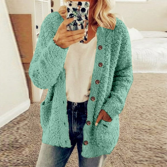 LSLJS Women's Fall Winter Cardigans Long Sleeve Button V-Neck Pullover Tops Open Front Casual Lightweight Sweater