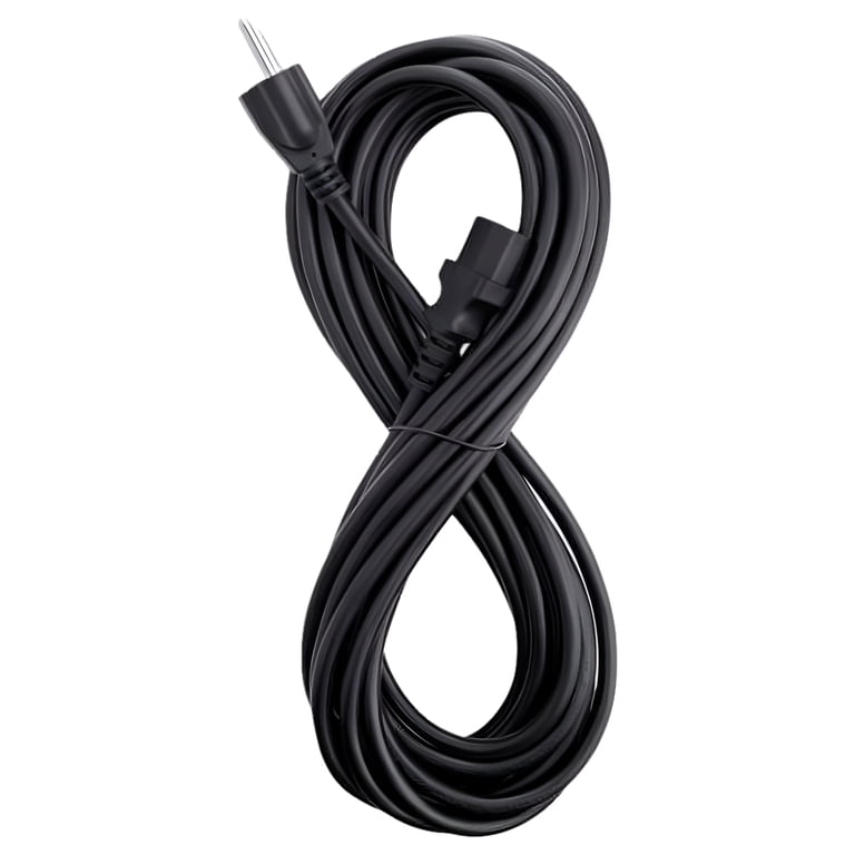6 Ft 3-Prong Extension Power Cord - IEC C13 Connector - For Monitors, TVs, PCs