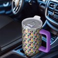 thumbnail image 6 of Leopard Print 40oz Tumbler– Stainless Steel Insulated Tumbler with Handle and Straw, Large Capacity Travel Cup for Hot & Cold Drinks, 6 of 6