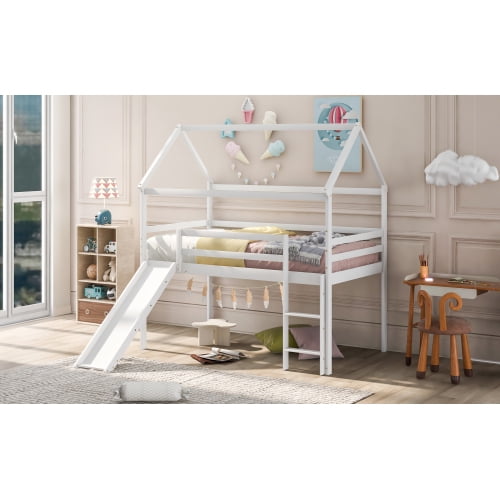 Oaktree Bunk Bed Twin Size Loft, Dupuis Solid Wood Twin Loft Bed Frame