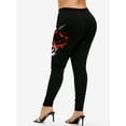 thumbnail image 3 of Rosegal Women's Gothic High Rise Broken Heart Print Skinny Leggings, 3 of 4