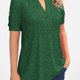 thumbnail image 1 of Camiseta Casual De Cuello Redondo Para Mujer, Camiseta Holgada De Verano Con Mangas Cortas, Botones, Plisado, Color Liso Y A La Moda., 1 of 4