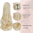 thumbnail image 3 of HSHDLDF Extension de Queue de Cheval, Extensions de Cheveux Griffes 16 Pouces Longues et Bouclées, Pince pour Queue de Cheval, Postiche Synthétique d'Apparence Naturelle pour Femmes (Blond Blanchâtre), 3 of 7