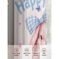 thumbnail image 6 of Happy Easter Sheer Curtains 54 Inch Length 2 Panels Set Window Treatments, Cute Rabbits Eggs Flowers Butterflies Leaves Pink Rod Pocket Semi Curtains for Living Room/Bedroom/Kitchen, 104"W x 54"L, 6 of 7