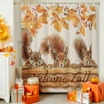 thumbnail image 4 of Shower Curtain 72"W x 78"L Welcome Fall Squirrel Leaves Retro Linen Fabric Shower Curtains Set with Hooks Water Repellent Bathroom Curtains Machine Washable Bathroom Accessories, 4 of 6