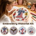 thumbnail image 3 of US 250th Anniversary Cross Stitch Kit, USA 250th Anniversary Embroidery Kit for Adults Beginner, 1776-2026 Flag Bell Eagle Pattern with 6 Hoop,Threads,Needles, Complete Craft Set for Wall DecorC, 3 of 8