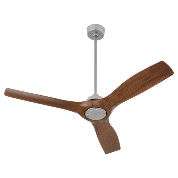 3-118-24 Oxygen Lighting Avalon - 3 Blade Ceiling Fan-11 Inches Tall and 52 Inches Wide-Satin Nickel Finish-Walnut Blade Color