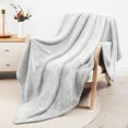 thumbnail image 6 of Whale Flotilla Extra Large Fleece Throw Blanket 50x70 Inch, Super Plush and Soft 300GSM Blankets for All Season, Fluffy and Lightweight, Silver Grey, 6 of 7