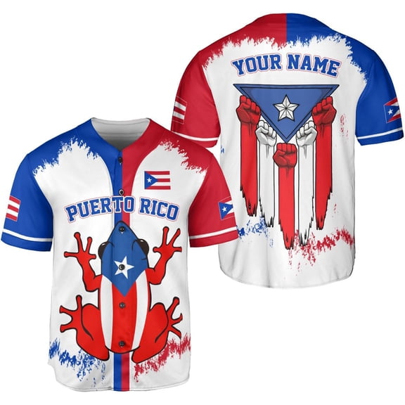 Personalized Puerto Rico Baseball Shirt - Custom Team Name, Puerto Rican Baseball Jersey for Men (4XL)