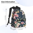thumbnail image 4 of Vsdgher Vintage Floral Print Unisex Large Capacity Bookbag Schoolbag Casual Daypack for High School/College/Teens/Travel/Work, 4 of 8
