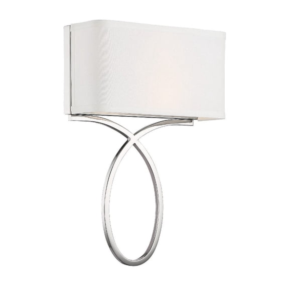 BRK-A3702-PN Crystorama Lighting Brinkley - 2 Light Wall Mount-Polished Nickel Finish