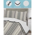 thumbnail image 4 of Quilts Full Size, Boho Stripes, Soft Comforter Bedding Set for Bed, Beige Geometric Modern Flower Stripe Lightweight Quilted Bedspread with Pillow Cover(2 Pieces) for All Season, 78x90 Inch, 4 of 6