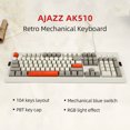 thumbnail image 2 of AJAZZ AK510 104 Teclas Teclado mecánico con cable Teclado mecánico retro PBT Tecla Cap Efecto de luz Ajazz Gris blanco, 2 of 6