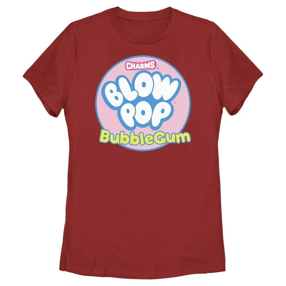 Women's Blow Pop Bubble Gum Logo Graphic Tee Red X Large