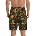 thumbnail image 3 of Bixox Men's Black Head Woman with Birds Hair printed lightweight casual shorts, soft sleep shorts with pockets., 3 of 7