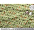 thumbnail image 2 of Soimoi Velvet Fabric Stripe & Sparrow Bird Print Fabric by The Yard 58 Inch Wide, 2 of 3