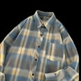 thumbnail image 4 of Alkepwun Flannel Shirt for Men Cotton Long Sleeve Plaid Shirt Loose Fit Casual Button Down Shirts with Chest Pocket, 4 of 5