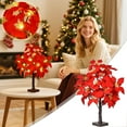 thumbnail image 2 of Poinsettia Tree Lamp with LED Lights - 23.6 Inch Battery Operated Lighted Tabletop Tree for Christmas Decor, Valentine's Day, Wedding, and Home Party Decoration, 2 of 8