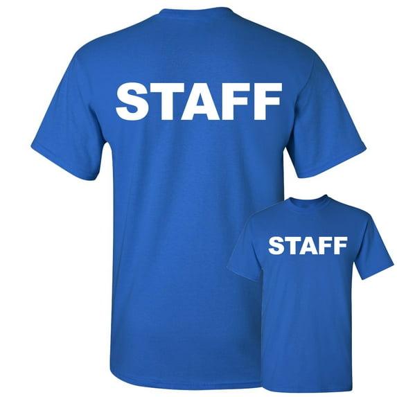 Tee Hunt Staff T-Shirt Event Staff Uniform Employee Party Security Mens Shirt, Blue, 3X-Large