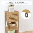 thumbnail image 6 of Compact Bathroom Storage Cabinet with Open Shelves and Vented Door, Natural - Trinidad Collection, 6 of 11