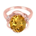 thumbnail image 2 of Mauli Jewels Women's 4.53 Carat Citrine and Diamond Flower Ring in 10K Rose Gold, 2 of 6