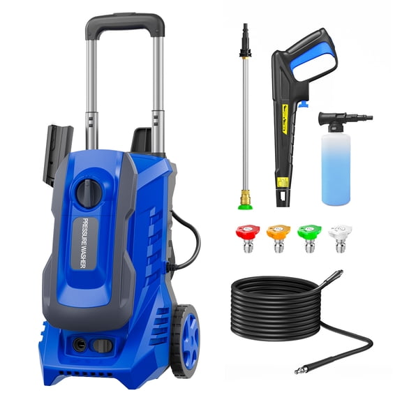 Electric Pressure Washer Power Washer - 4800 PSI 2.8 GPM Wash Machine Electric Powered with Foam Cannon for Car, Floor, Garage, Patio Washing, Blue